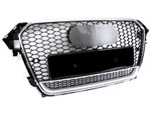 RS4 Style Honeycomb Front Grille Black + Chrome Frame For Audi A4 S4 B8.5 2013–2016