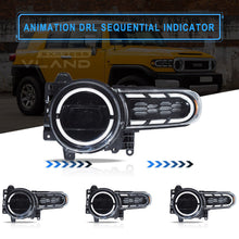 LED Dual Beam Headlights For Toyota FJ Cruiser 2007-2023 with Dynamic Animation Lighting