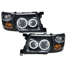 Black Headlight+Indicator For Nissan Patrol GU 1997-2007 Head Light Angel Eye LED