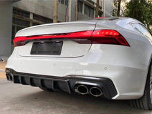 Glossy Black Rear Diffuser Lip + Exhaust Tips for Audi A7 Sedan S-Line 2019-2023 di85