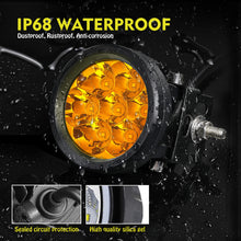 Pair 3.5" Amber LED Round Offroad Driving Spot Lights Amber Pods Fog Headlights ATV 4WD