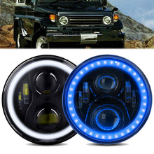 2x 7" LED Headlights Blue DRL for Land Cruiser HZJ75 60 70 73 75 78 79 Series