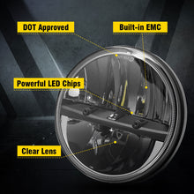 Pair 7" Inch Round Black Led Headlight For Jeep Wrangler JK LJ TJ Hi/Lo Beam
