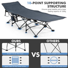 Travel Camping Cot Folding Retractable w/Removable Mattress & Carry Bag