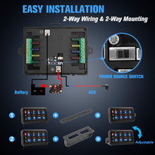 8 Gang Switch Panel LED Light Relay Circuit Control Box Car Boat Marine 12V 24V