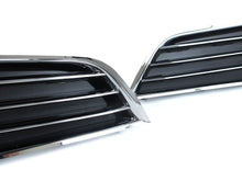 Black+Chrome Fog Light Grille Covers Left+Right Audi A8 D4 2011-2014