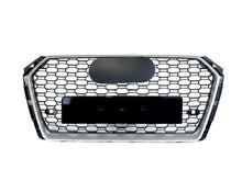 RS4 Style Honeycomb Front Grille Chrome Frame For Audi A4 B9 S4 2017–2019