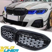 Gloss Black Diamond Front Kidney Grill Grille for 2019-2022 BMW G20 330i M340i
