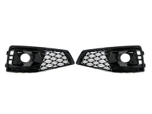 Pair Front Bumper Fog Light Grille Covers For Audi A4 S4 B9 2020-2024