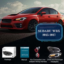 Clear LED Headlights DRL For Subaru WRX 2015-2021 WRX STI 2015-2017