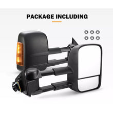 Pair Black Extendable Towing Mirrors For Nissan Navara D23 NP300 2015-On