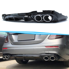 E53 AMG Black Rear Diffuser + Silver Exhaust Tips for Mercedes E W213 2016-2019 Pre-LCI di30
