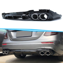E53 AMG Black Rear Diffuser + Silver Exhaust Tips for Mercedes E W213 2016-2019 Pre-LCI di30