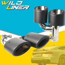 Dual Matte Carbon Exhaust Pipe Tips for Audi A4 A5 A6 A7 Modifications