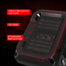 Smoked EMC LED Tail Lights Rear Reverse Lamps For Jeep Wrangler JK JKU 2007-2018