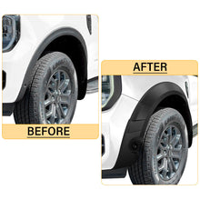6pcs Matt Black Fender Flares Guard w/ Sensors Cutout for Ford Ranger PY NEW-GEN Wildtrak 2022-2025
