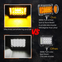Pair 4" 3000k LED Cube Work Light Bar Combo Spot Pods Driving Fog Truck ATV 4WD