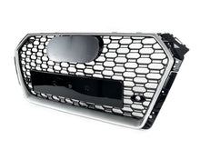 RS4 Style Honeycomb Front Grille Chrome Frame For Audi A4 B9 S4 2017–2019