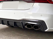 Carbon Fiber Look Rear Diffuser + Black Exhaust tips For Audi A7 4K8 Sedan Sline 2019-2023 di154