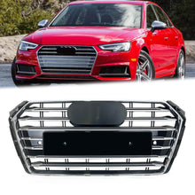 Chrome S4 Style Front Grille For Audi A4 B9 S4 2017–2019 Front Bumper Grill
