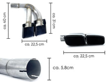Black Stainless Steel Square Exhaust Tips for Audi Q7 3.0L V6 2016–2019 ( Gas Only)