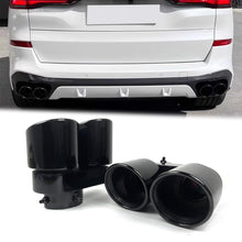 Black Twin Exhaust Tips Tailpipe for BMW X5 G05 X6 G06 X7 G07 40i 2019-2024