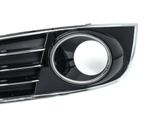 Black+Chrome Fog Light Grille Covers Left+Right Audi A8 D4 2011-2014