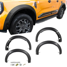 6pcs Matt Black Fender Flares Guard w/ Sensors Cutout for Ford Ranger PY NEW-GEN Wildtrak 2022-2025