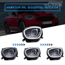 Left+Right For 2017-2020 Mini Cooper Countryman F60 LED Headlights Fits Halogen Model (With Start-up Animation)