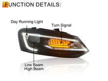 LED Front Headlights For Volkswagen Polo MK5 6R 6C 2009–2017 VW Vento Pair