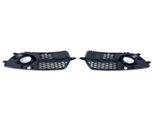 Black+Chrome Fog Light Grille Covers Left+Right Audi Q5 S-Line SQ5 2013-2017