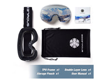 UV400 Sunglasses Eyeglasses Snow Ski Goggles Anti-Fog Spherical Lens Anti-slip OTG Design HB-09