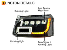 Pair LED Headlight Assembly Front Lamps For Land Rover Range Rover Sport 2010-2013