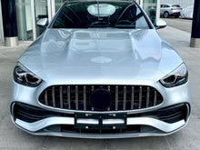 Front Bumper GTR Style Grille Black/Chrome For Mercedes-Benz C200 C300 AMG W206 Sedan 2022–2023