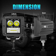 4pcs 3" LED Cube Work Light Bar Hyper Spot Driving Flood Reverse Ditch Pods 4WD