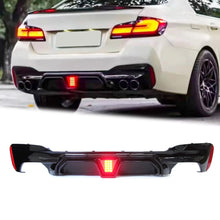 Gloss Black Rear Diffuser w/ LED Light for BMW 5-Series G30 2017-2023 di157