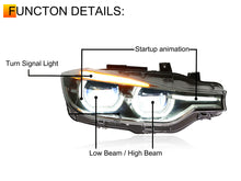 Headlight Assembly For BMW 3 Series F30 2012-2016 HID Projector LED DRL Upgrade