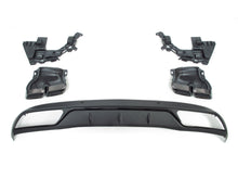 C63 Style Black Rear Diffuser + Exhaust Tips For Mercedes W205 Sedan Non-AMG 2015-2021
