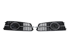 Pair Front Bumper Fog Light Grilles For Audi A6 S-Line / S6 2016-2018 Chrome/Black