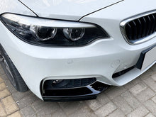 For 2013-2014 BMW 2-Series F22 M Sport Front Bumper Splitters Side Canards Cover Trim Glossy Black