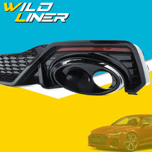 For 2019-2024 Audi C8 A7 S-line Gloss Black Rear Diffuser RS7 Style w/ Exhaust Tips Replacement