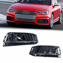 All Black Fog Light Grille Covers Left+Right Audi A4 B9 S-Line S4 2017-2019