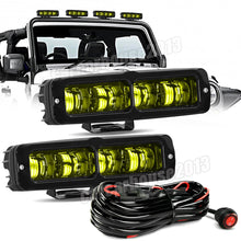 2x 6" LED Work Light Bar Spot Pods Amber Fog Lamp Offroad Drving Trcuk & Wiring