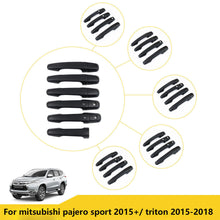 Matte Black Door Handle Cover Trim Protector For Mitsubishi Pajero Sport QE QF 2015-2024