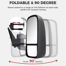 2x L+R Extendable Towing Mirrors Manual for Nissan Patrol GU Y61 1997-2016