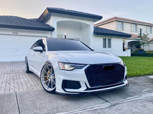 For 2019-2024 Audi A6 S6 C8 Gloss Black Front Bumper Mesh Grille Honeycomb Grill RS6 Style