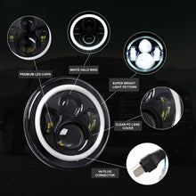 Pair 7'' Round LED Headlights Hi/Lo Beam DRL Turn Lamps For Mazda MIATA MX-5