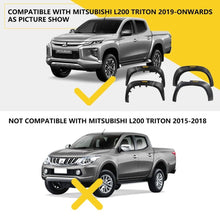 6pcs Matte Black Fender Flares Guard Trim Protector For Mitsubishi Triton MR 2019-2023 Dual Cab
