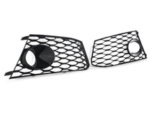 Pair Front Bumper Honeycomb Fog Light Grilles Audi RS6 2014-2018