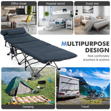 Travel Camping Cot Folding Retractable w/Removable Mattress & Carry Bag